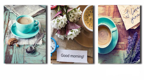 3 Panel Coffee Lovers Wall Art